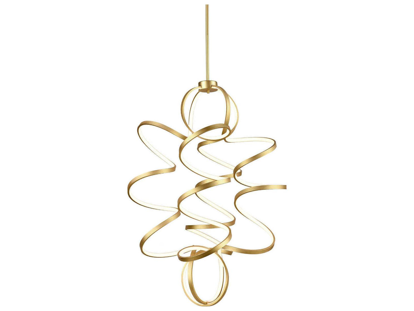 Kuzco Lighting Synergy LED Chandelier in Antique Brass with White Silicone Diffuser