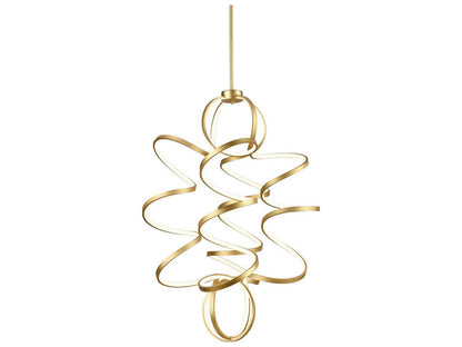 Kuzco Lighting Synergy LED Chandelier in Antique Brass with White Silicone Diffuser