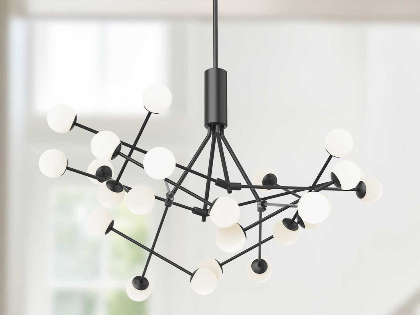 Kuzco Lighting Moto Black Globe Geometric LED Chandelier