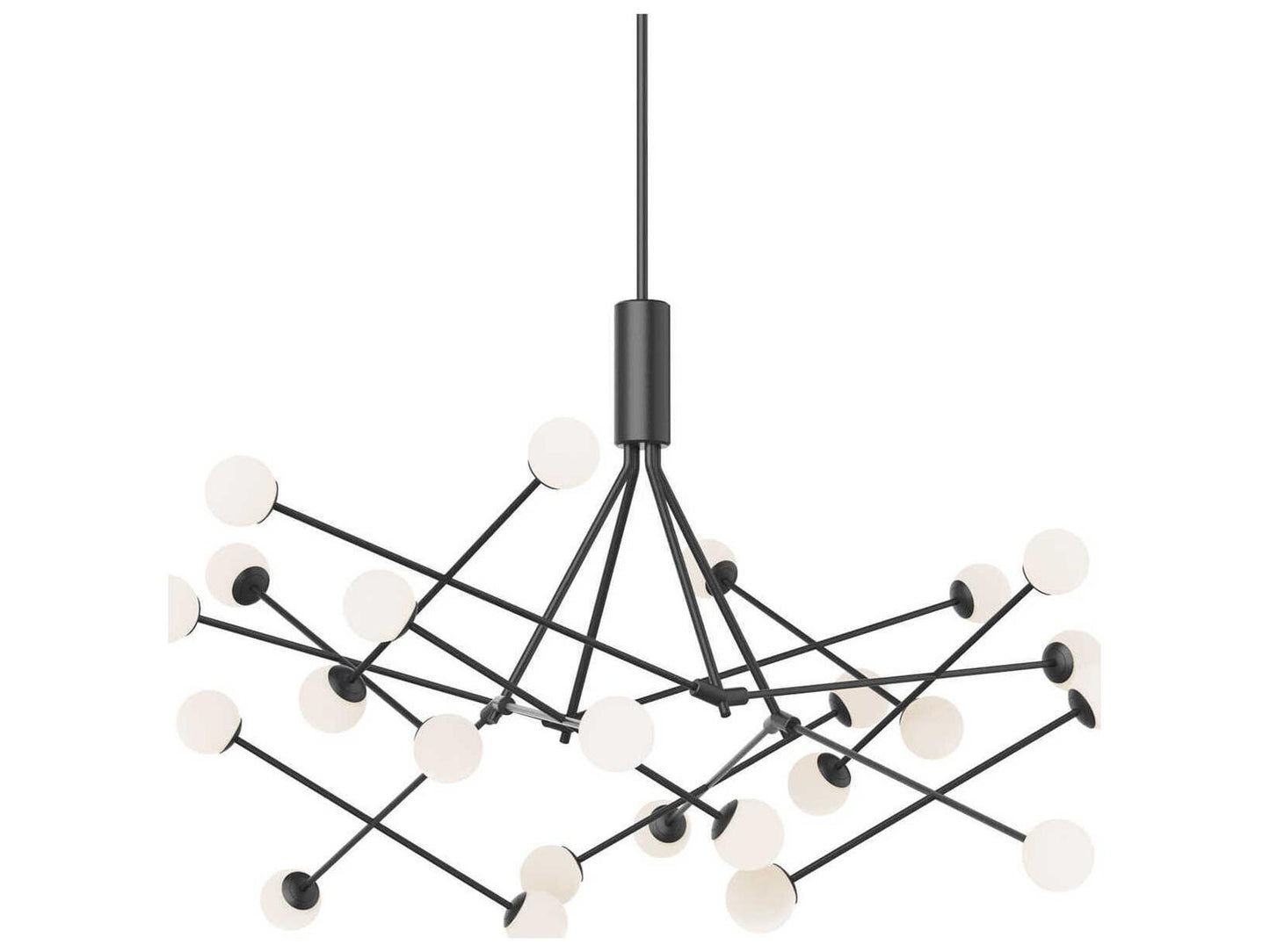 Kuzco Lighting Moto 56-Inch LED Chandelier in Black with Opal Glass