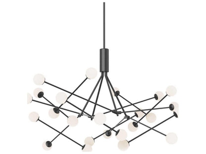 Kuzco Lighting Moto 56-Inch LED Chandelier in Black with Opal Glass