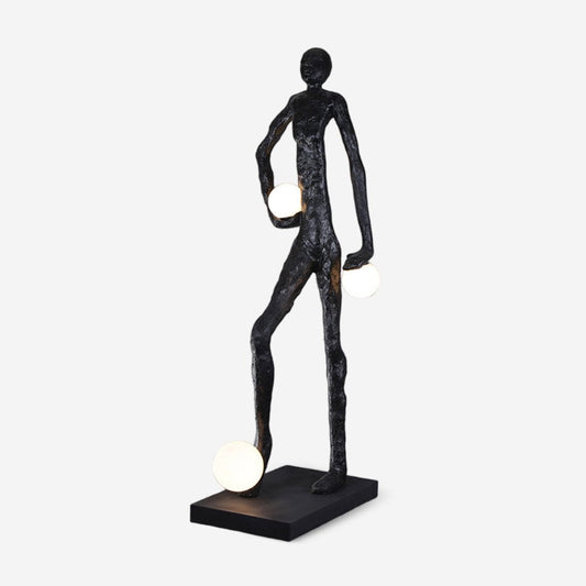 Kicking Ball Sculpture Character Floor Lamp L 27.6″ x W 23.6″ x H 72.8″ / Black / US Plug Floor lamp