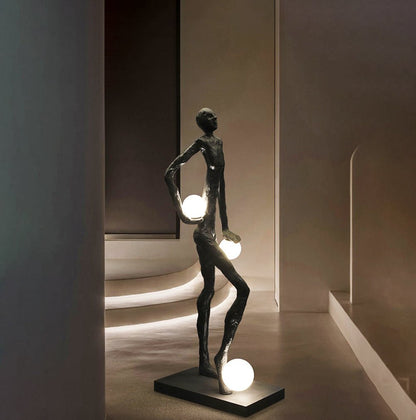 Kicking Ball Sculpture Character Floor Lamp Floor lamp