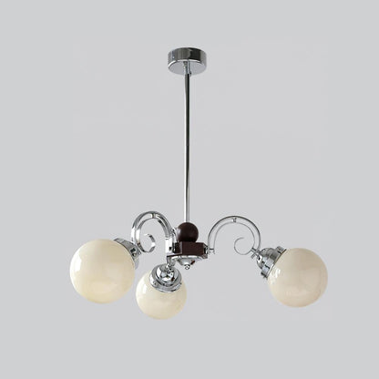 Kotter Cream Chandelier 3 heads ∅ 22.4″ x H 9.4″ / Dia 57cm x H 24cm / Chrome & Beige Chandelier