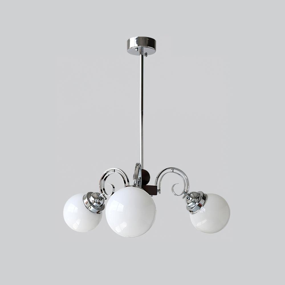 Kotter Cream Chandelier 3 heads ∅ 22.4″ x H 9.4″ / Dia 57cm x H 24cm / Chrome & White Chandelier