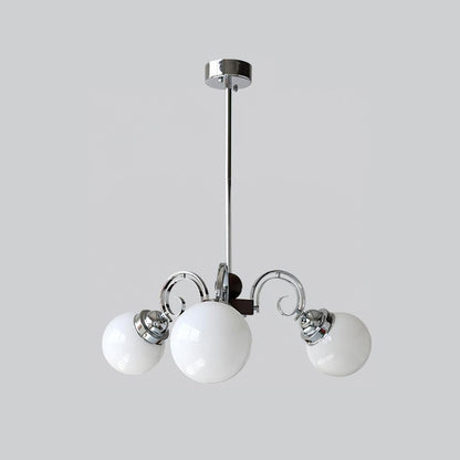 Kotter Cream Chandelier 3 heads ∅ 22.4″ x H 9.4″ / Dia 57cm x H 24cm / Chrome & White Chandelier
