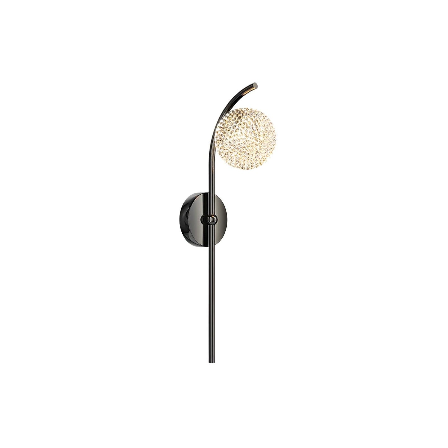 Ksovv Crystal Wall Lamp ∅ 4.7″ x H 19.7″ / Dia 12cm x H 50cm / Black & Clear / Warm Light Wall lamp