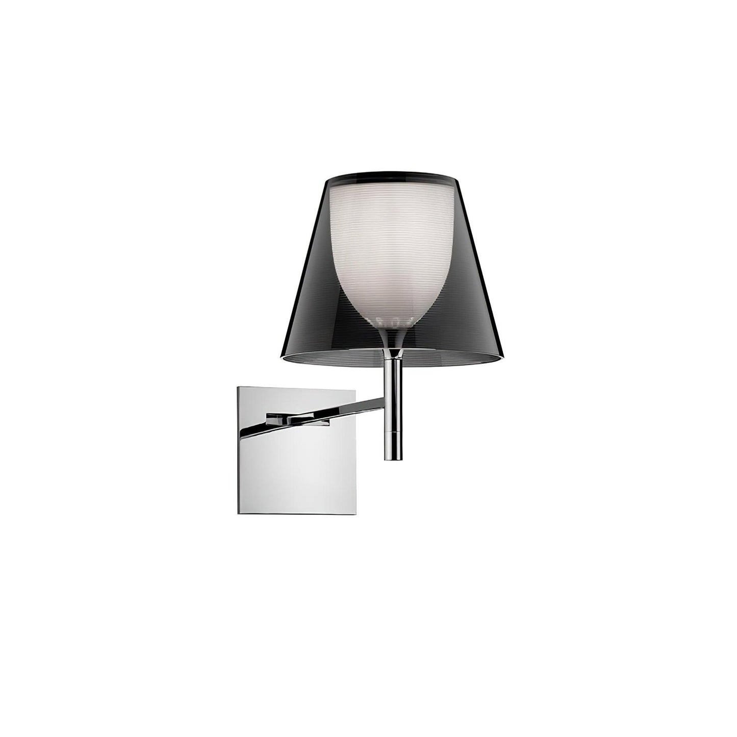 Chrome Prism Wall Lamp ∅ 9.3″ x H 15.7″ / 23.5cm x H 40cm / Smoke gray acrylic & Chrome Wall lamp