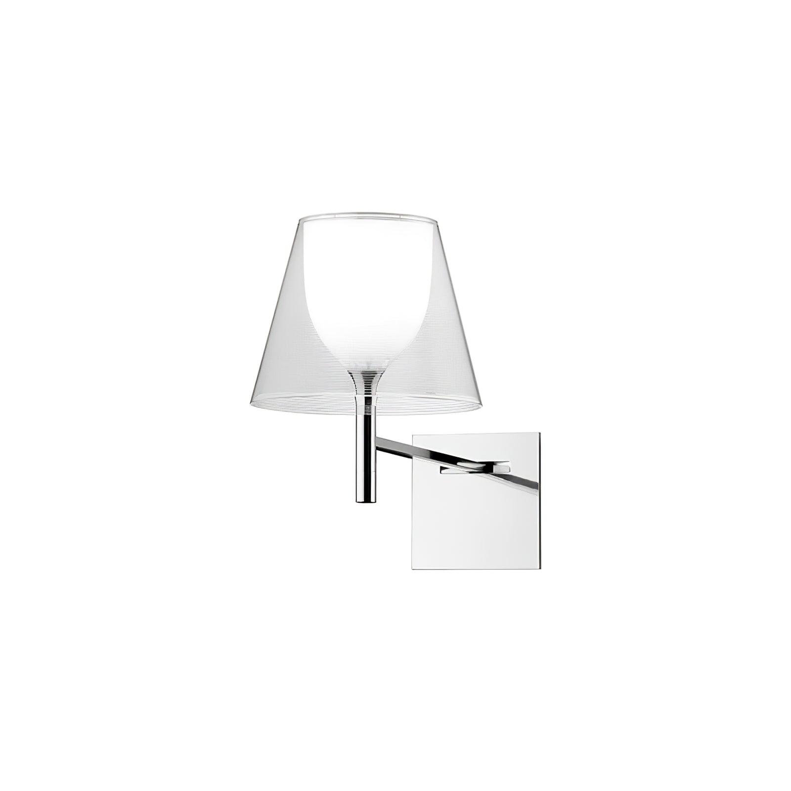 Chrome Prism Wall Lamp ∅ 9.3″ x H 15.7″ / 23.5cm x H 40cm / Clear acrylic & Chrome Wall lamp