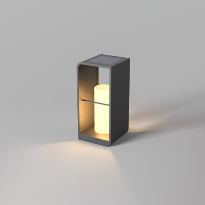 Lantern Garden Solar Outdoor Light ∅ 7.9″ x H 17.7″ / Dia 20cm x H 45cm / Black & White / Warm Light Table lamp