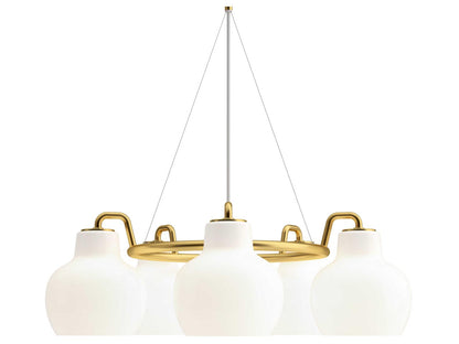 Louis Poulsen 5-Light VL Ring Crown Chandelier Polished Brass Opal Glass