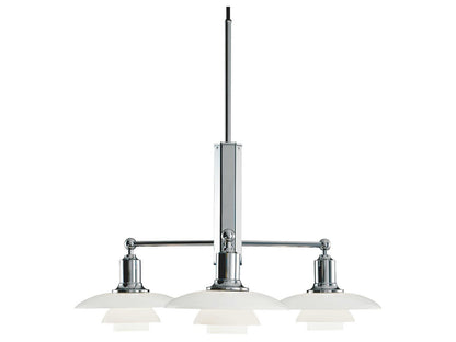 Louis Poulsen PH-2 1 3-Light High Lustre Chrome Plated Chandelier