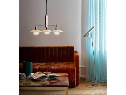 Louis Poulsen PH-2 1 3-Light High Lustre Chrome Plated Chandelier