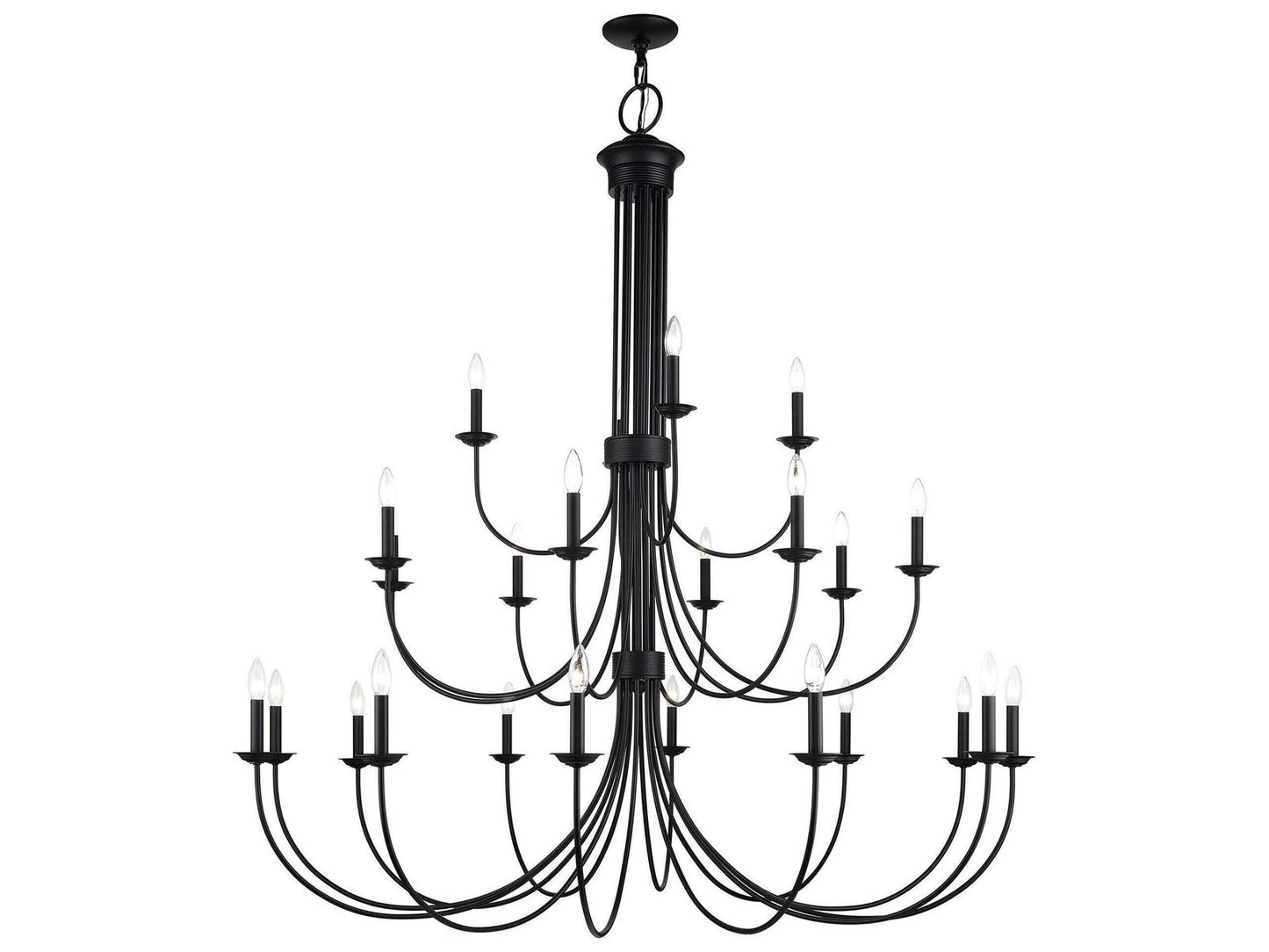 Livex Lighting Estate 24-Light Grande Foyer Chandelier in Black