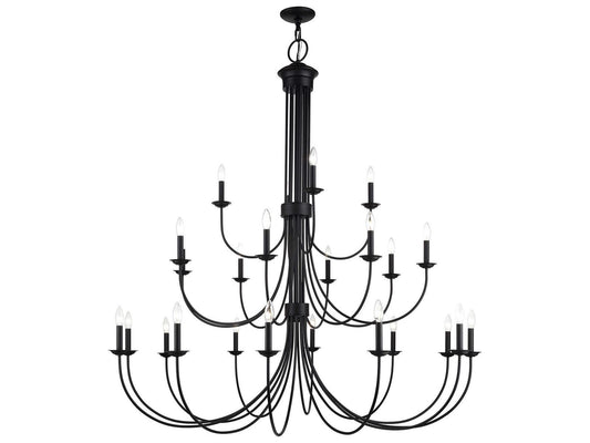 Livex Lighting Estate 24-Light Grande Foyer Chandelier in Black