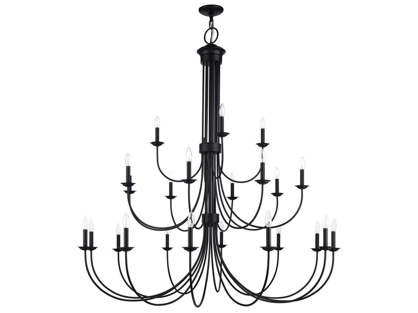 Livex Lighting Estate 24-Light Grande Foyer Chandelier in Black
