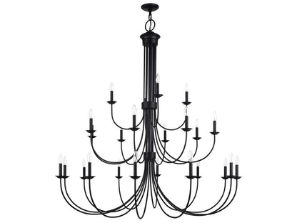 Livex Lighting Estate 24-Light Grande Foyer Chandelier in Black