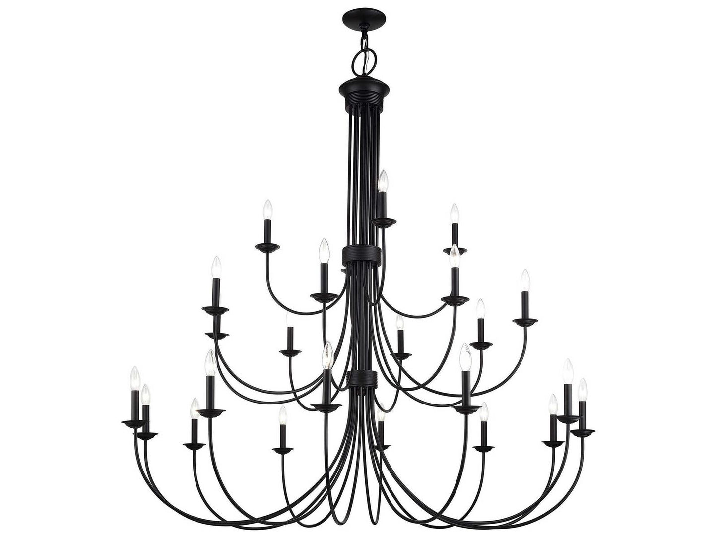 Livex Lighting Estate 24-Light Grande Foyer Chandelier in Black