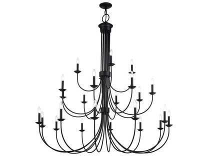Livex Lighting Estate 24-Light Grande Foyer Chandelier in Black
