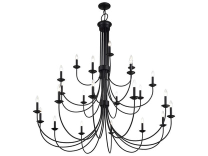 Livex Lighting Estate 24-Light Grande Foyer Chandelier in Black