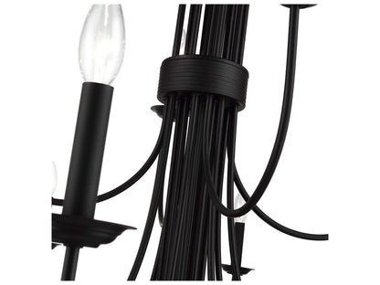 Livex Lighting Estate 24-Light Grande Foyer Chandelier in Black