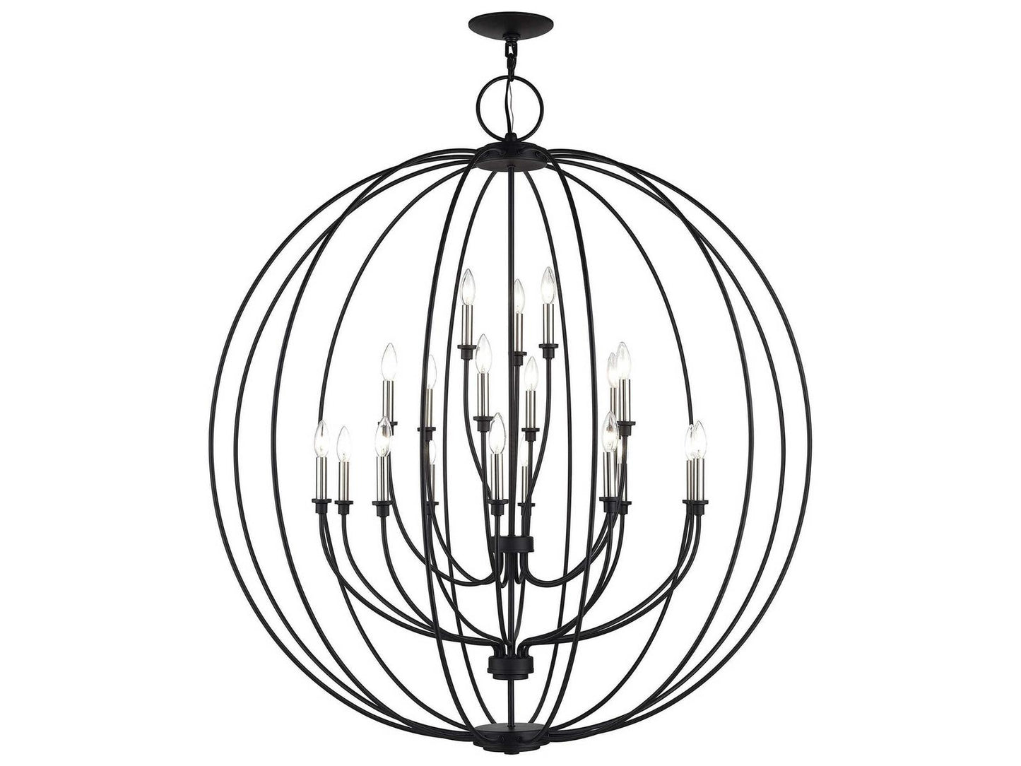 Livex Lighting 19-Light Milania Chandelier in Black Brushed Nickel