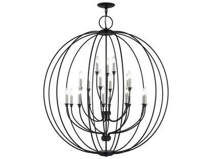 Livex Lighting 19-Light Milania Chandelier in Black Brushed Nickel