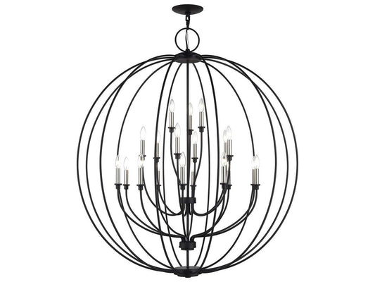 Livex Lighting 19-Light Milania Chandelier in Black Brushed Nickel