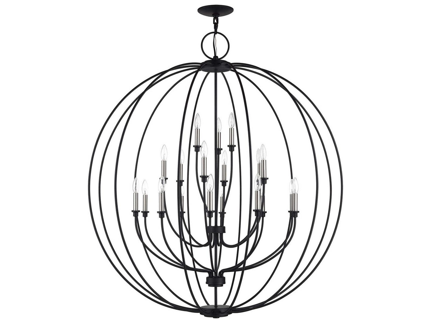 Livex Lighting 19-Light Milania Chandelier in Black Brushed Nickel