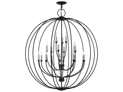 Livex Lighting 19-Light Milania Chandelier in Black Brushed Nickel