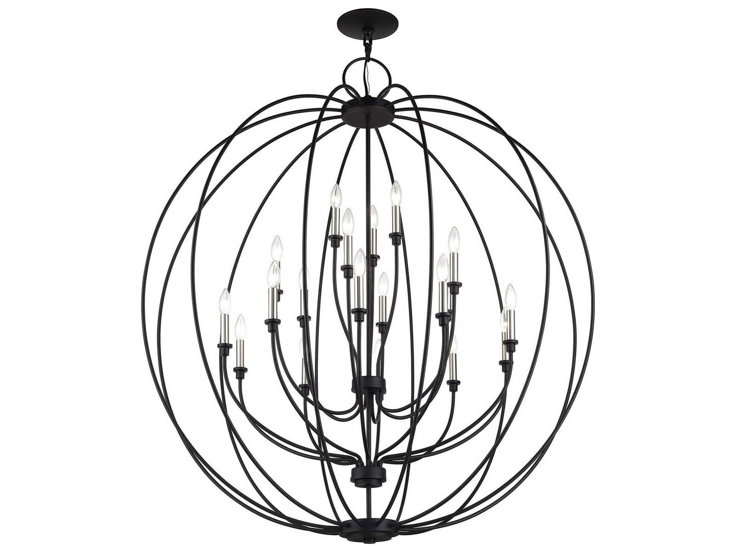 Livex Lighting 19-Light Milania Chandelier in Black Brushed Nickel