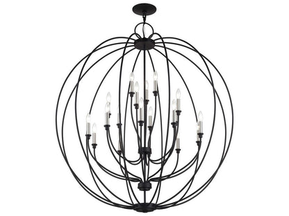 Livex Lighting 19-Light Milania Chandelier in Black Brushed Nickel