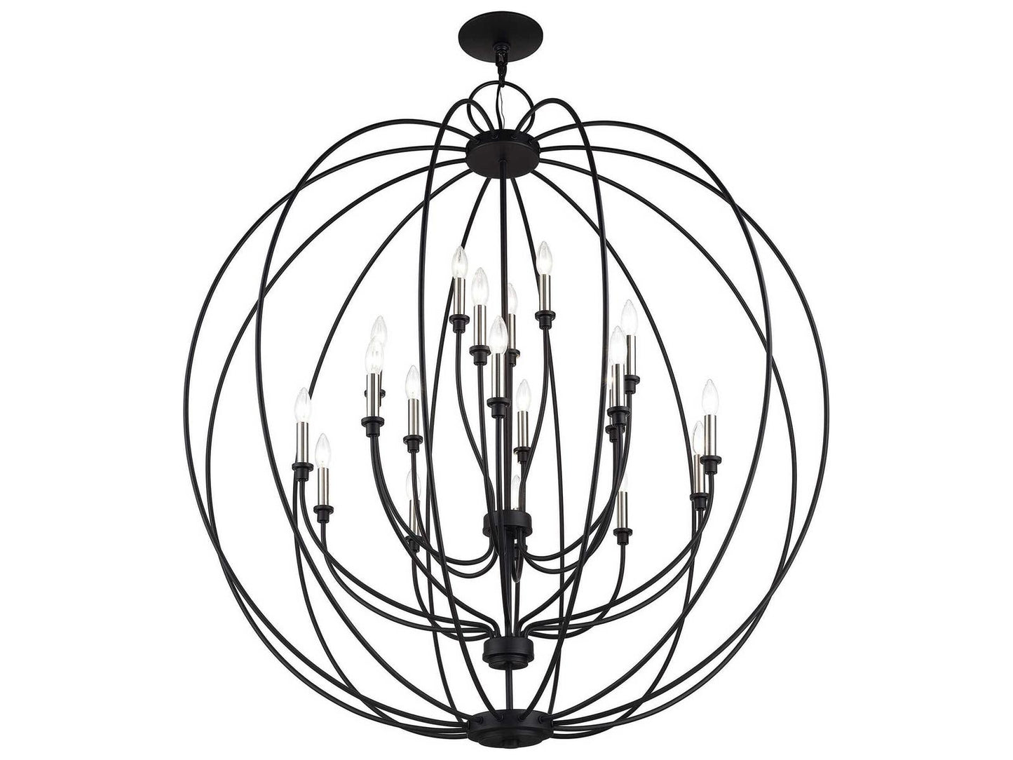 Livex Lighting 19-Light Milania Chandelier in Black Brushed Nickel