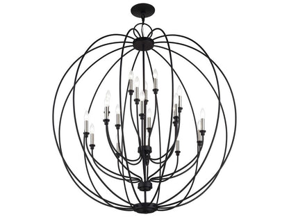 Livex Lighting 19-Light Milania Chandelier in Black Brushed Nickel