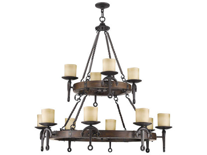 Livex Lighting Cape May 12-Light Tiered Chandelier in Olde Bronze