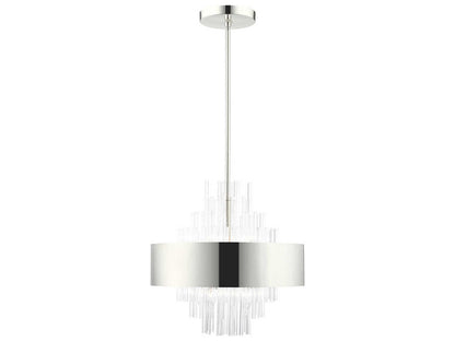Livex Lighting Orenburg 8-Light Polished Nickel Crystal Candelabra Drum Chandelier