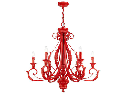 Livex Lighting Valencia 6-Light Chandelier in Shiny Red