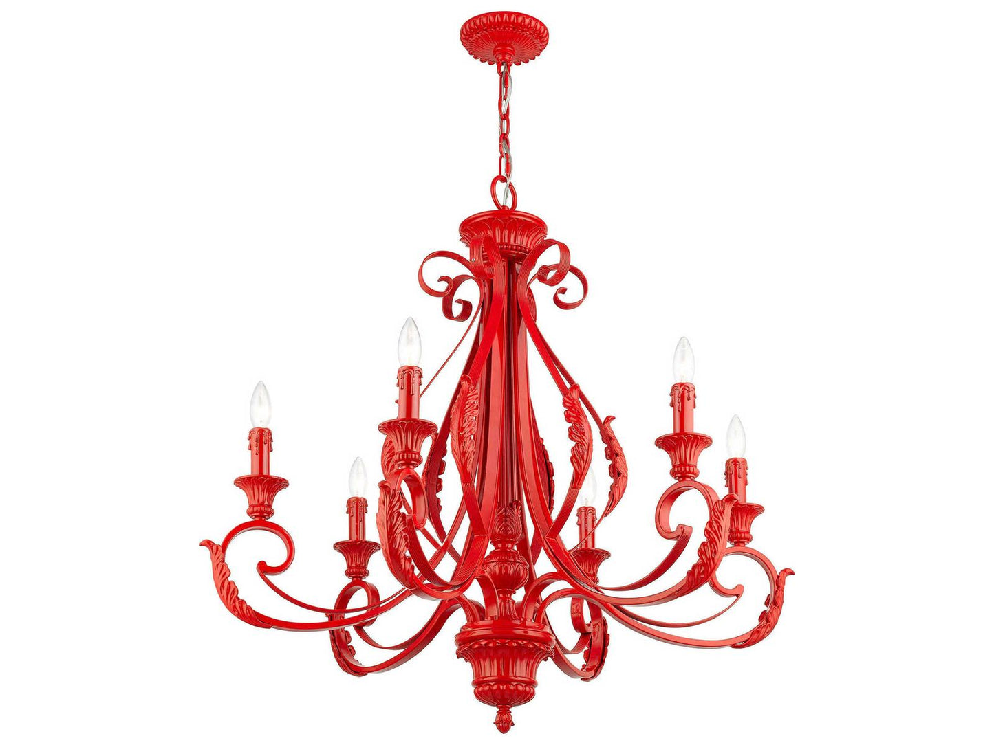 Livex Lighting Valencia 6-Light Chandelier in Shiny Red