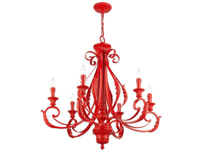 Livex Lighting Valencia 6-Light Chandelier in Shiny Red