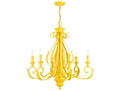 Livex Lighting Valencia 6-Light Chandelier in Shiny Yellow