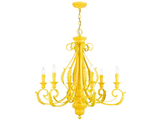 Livex Lighting Valencia 6-Light Chandelier in Shiny Yellow