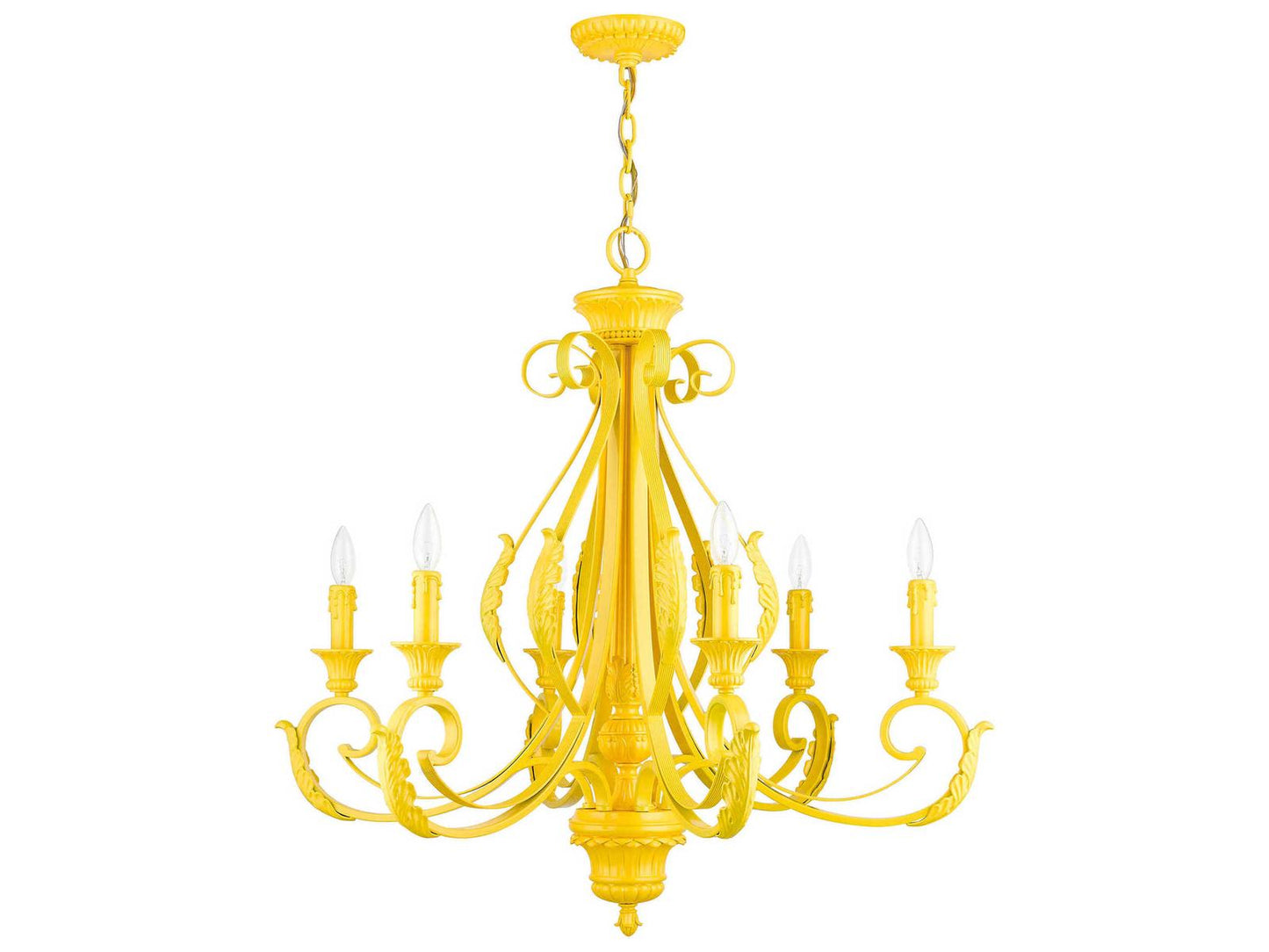 Livex Lighting Valencia 6-Light Chandelier in Shiny Yellow