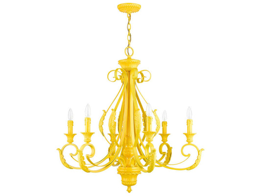 Livex Lighting Valencia 6-Light Chandelier in Shiny Yellow