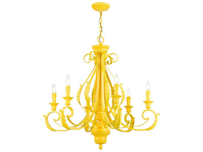 Livex Lighting Valencia 6-Light Chandelier in Shiny Yellow