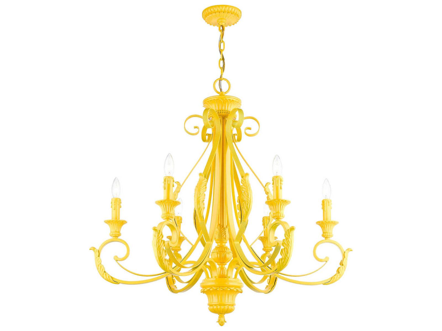Livex Lighting Valencia 6-Light Chandelier in Shiny Yellow