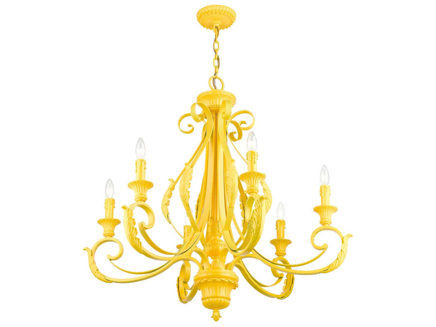 Livex Lighting Valencia 6-Light Chandelier in Shiny Yellow