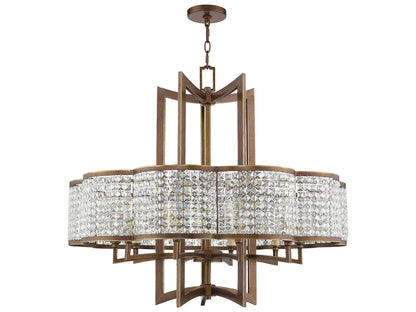 Livex Lighting Grammercy 10-Light Crystal Chandelier in Hand Applied Palacial Bronze