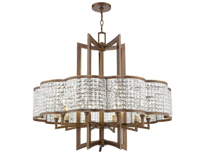 Livex Lighting Grammercy 10-Light Crystal Chandelier in Hand Applied Palacial Bronze