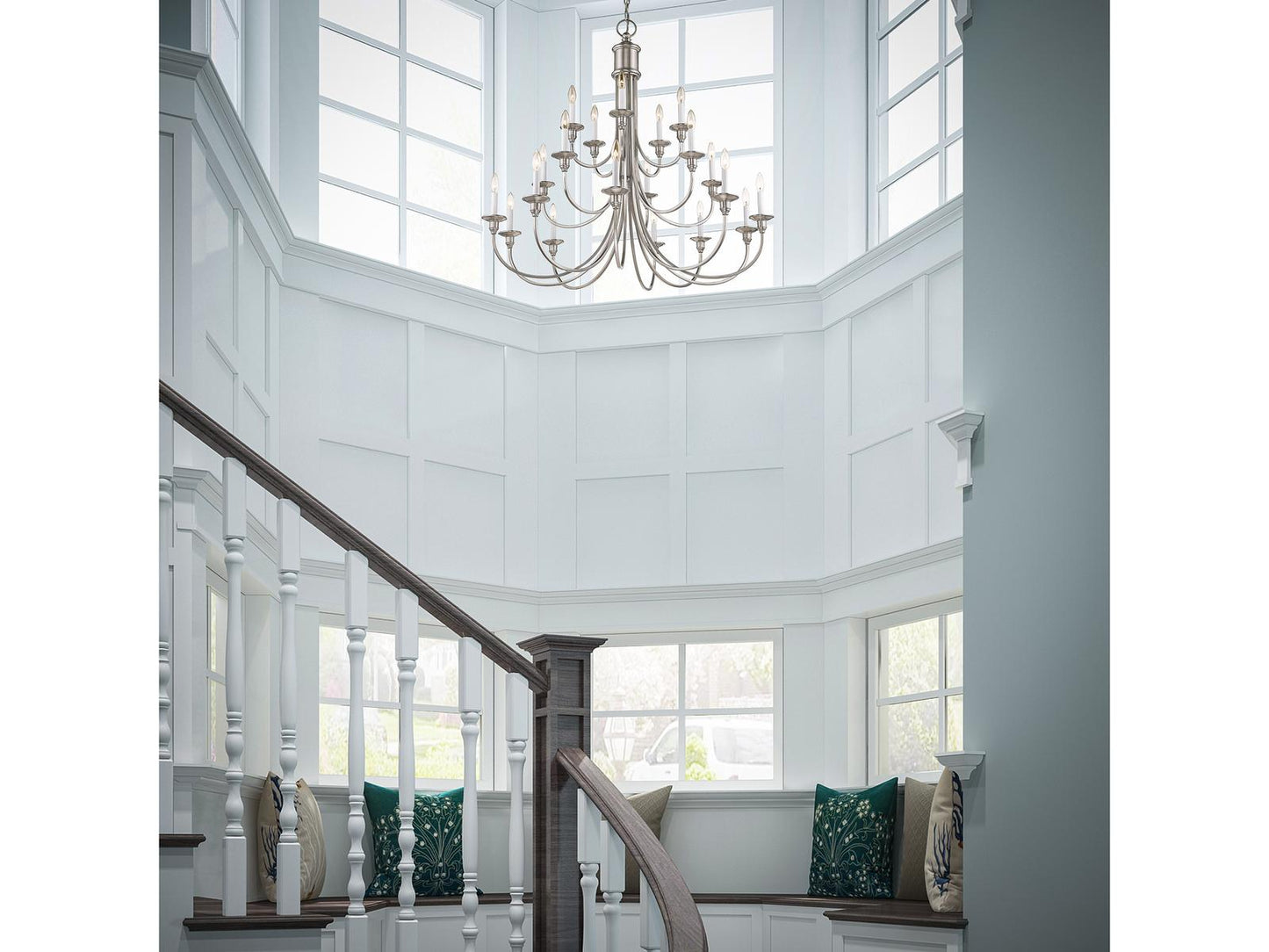 Livex Lighting 20-Light Cranford Foyer Chandelier in Brushed Nickel
