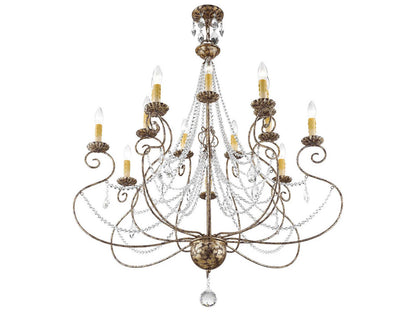 Livex Lighting Isabella 14-Light Hand Applied European Bronze Chandelier with Clear Crystals